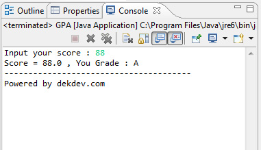 ตัวอย่างโค้ดตัดเกรด ที่ใช้ภาษาจาวา โดยใช้เงื่อนไข If – Elseif - Dekdev.Com  อัพเดท It และโหลดโปรแกรม